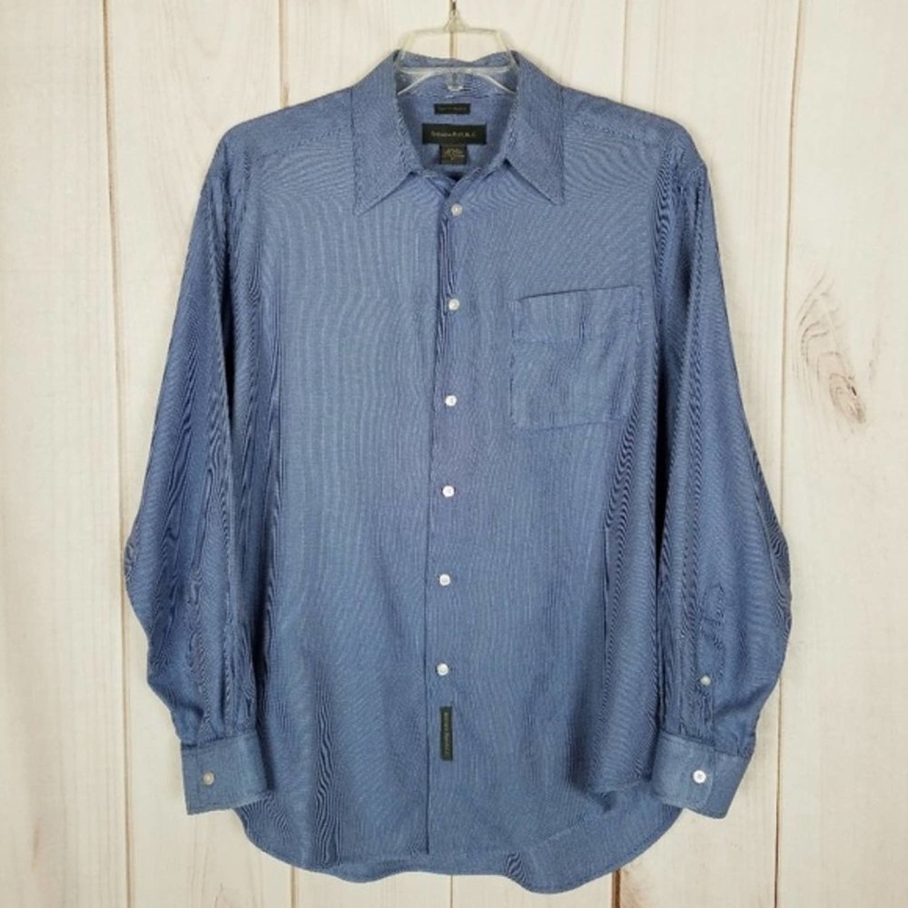 Men's Banana Republic Blue Print Oxford Dress Shirt. Medium NWOT